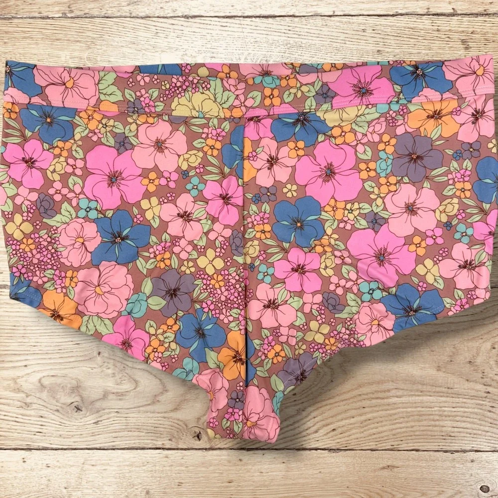 WILD FABLE High Waisted Cheeky Swim Bottoms Groovy Floral Print Womens‎ 1X